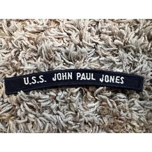 Vintage Authentic US NAVY Shoulder Strip Tab Patch USS John Paul Jones Badge